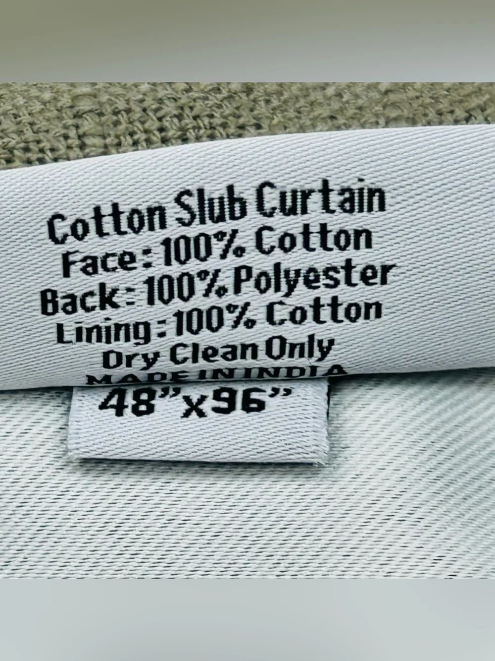 QUINCE Set Of 2 48x96 Cotton Slub Room Darkening Curtains Grey 9707